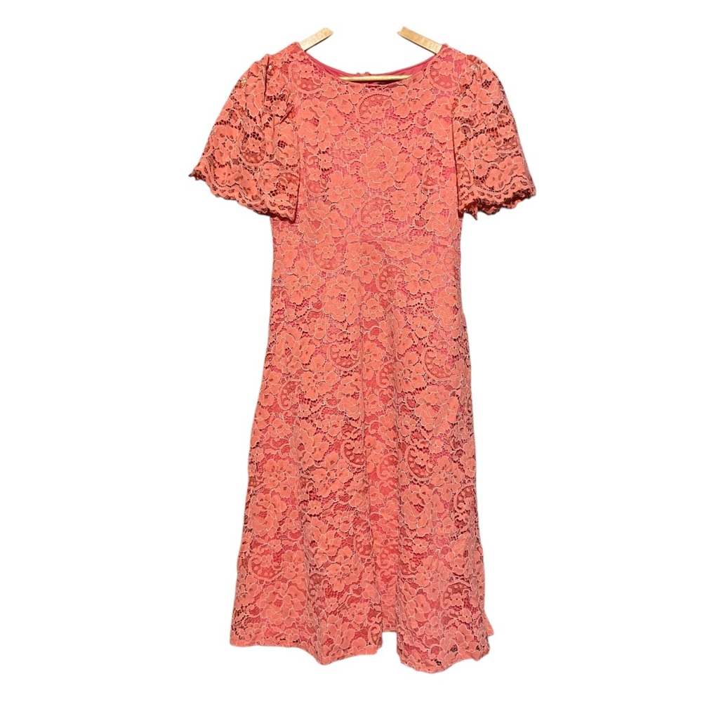 Jessica Howard Size 8 Coral Dress Lining with Floral‎ Lace overlay JH1M1736